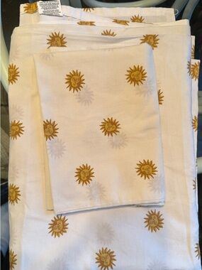 Y2K Springs Cosmos Celestial Sun Moon Stars Twin Sheet Pillowcase Vtg Whimsical